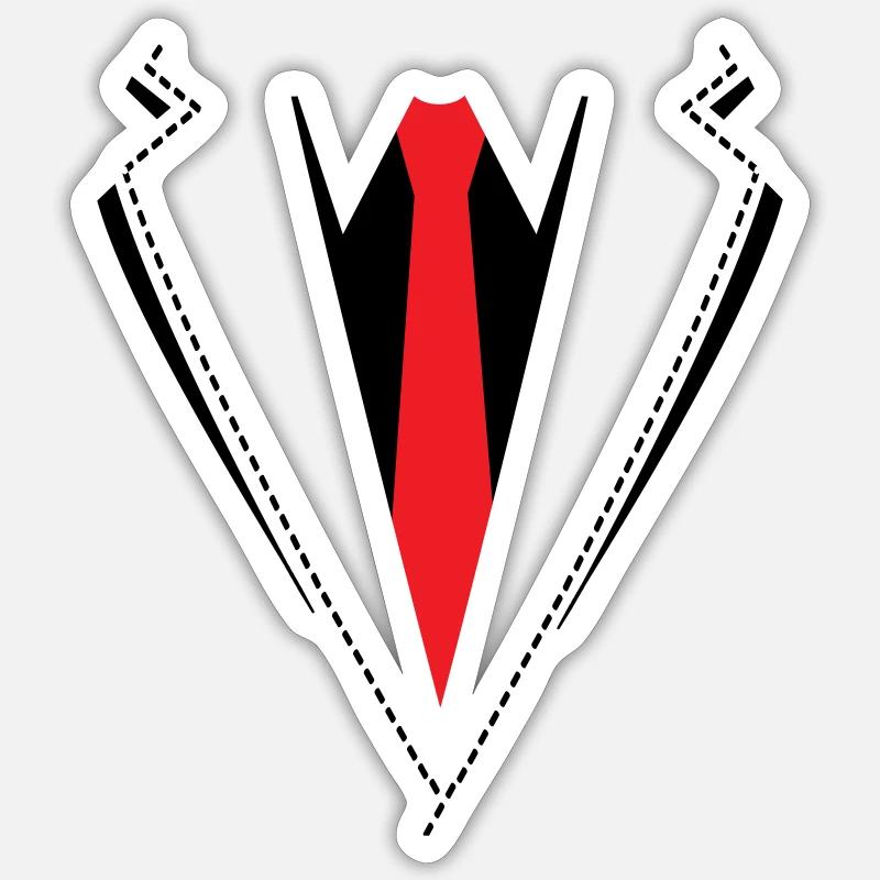 Fliege oder Krawatte Kostüm. Sticker Größe S (10 x 10 cm)