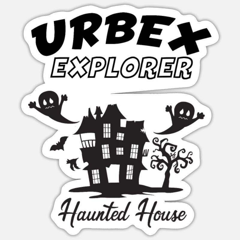 Urbex Explorer - Sticker taille S (10 x 10 cm) - blanc mat