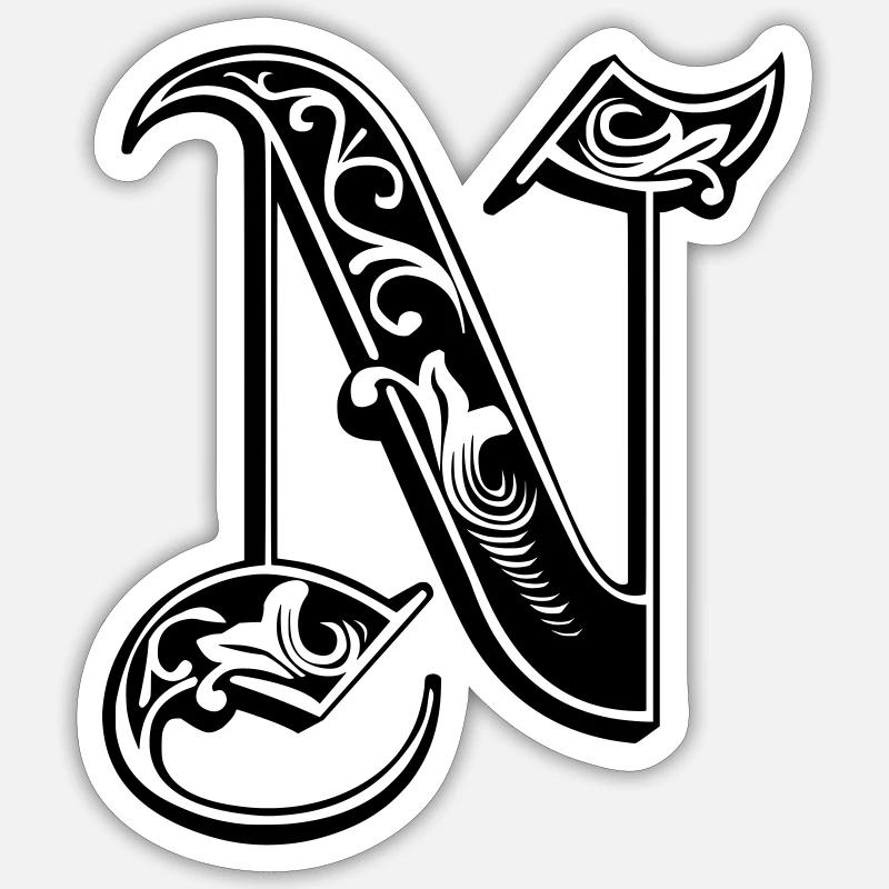N - Sticker size S (10 x 10 cm) - white matte