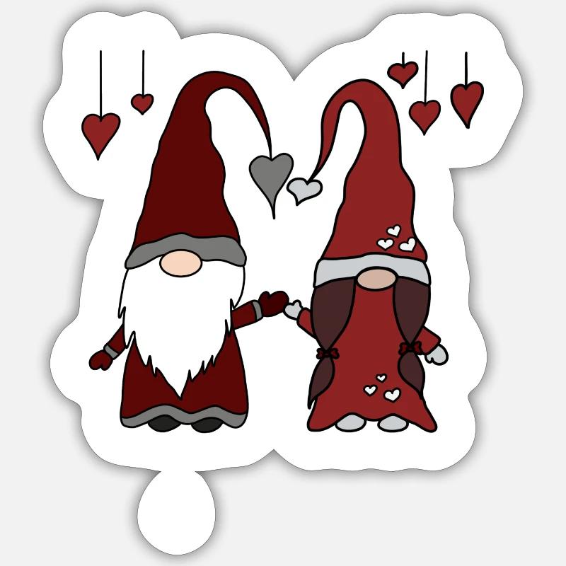 Paire d’elfes - Sticker taille S (10 x 10 cm) - blanc mat