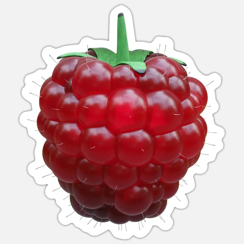 Framboise - Sticker taille S (10 x 10 cm) - blanc mat