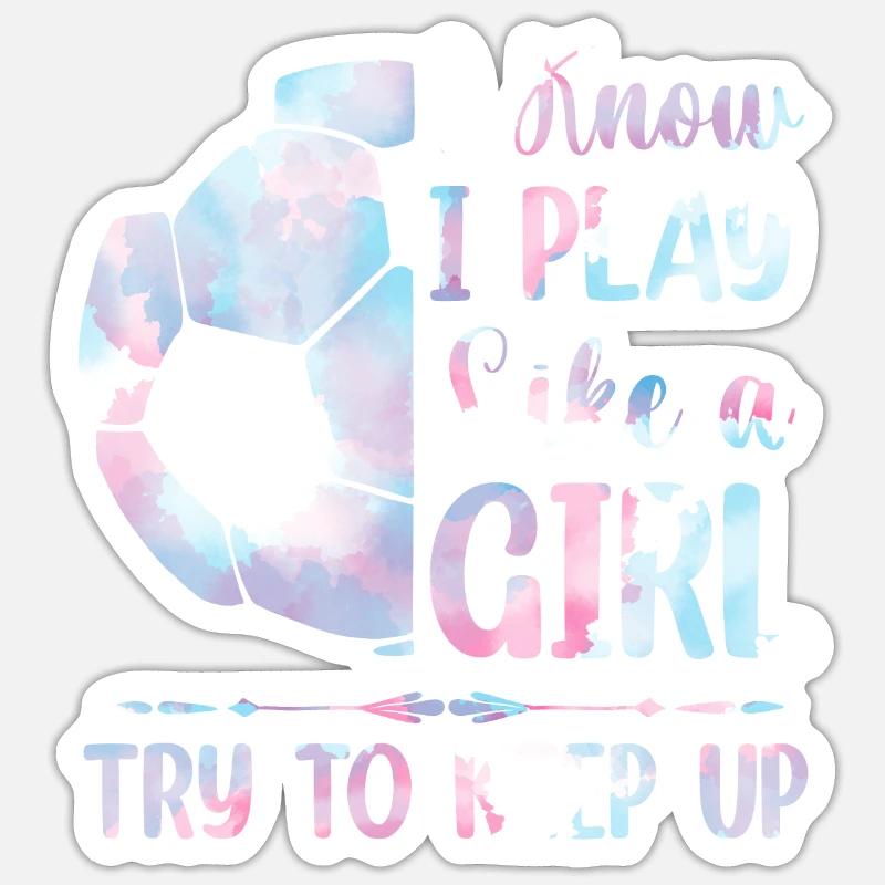 Fußball Mädchen - Sticker Größe S (10 x 10 cm) - Mattweiß