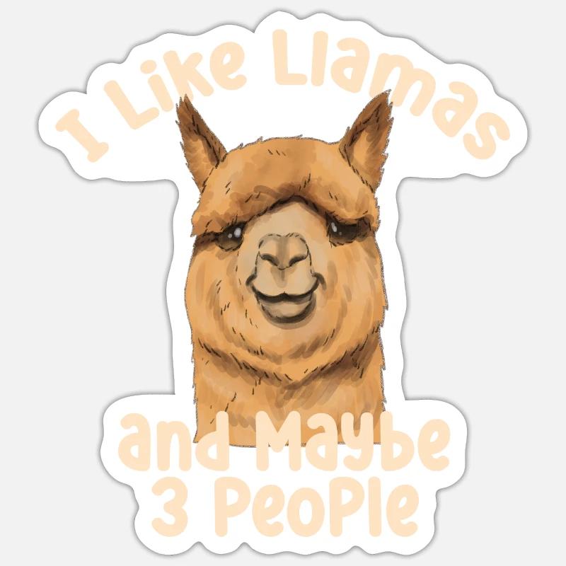 Lama - Sticker Größe S (10 x 10 cm) - Mattweiß