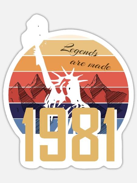 1981 der beste Jahrgang überhaupt. - Sticker Größe S (10 x 10 cm) - Mattweiß