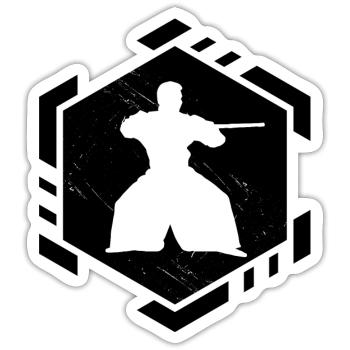 Aikido Vintage Herren Jungen Aikidoka Aikido Kämpf - Sticker Größe S (10 x 10 cm) - Mattweiß - Vorne