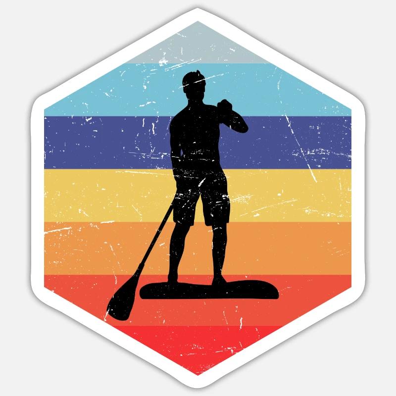 Sup Standup Paddle Paddle Garçons - Sticker taille S (10 x 10 cm) - blanc mat