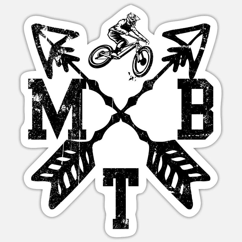 Flèche VTT - Sticker taille S (10 x 10 cm) - blanc mat