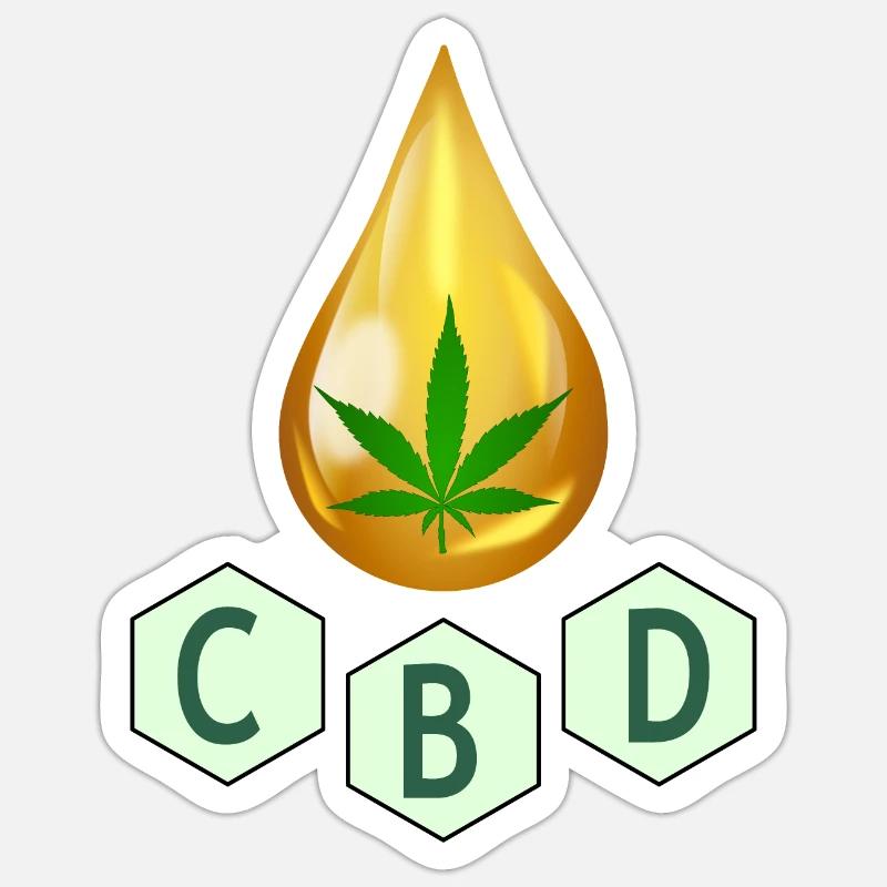 CBD Öl Sticker Größe S (10 x 10 cm)