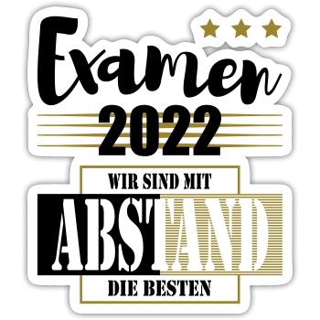 Examen 2022 Wir sind mit Abstand die Besten - Sticker Größe S (10 x 10 cm) - Mattweiß - Vorne