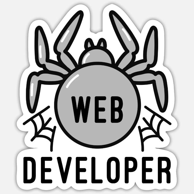 Développeur Web - Sticker taille S (10 x 10 cm) - blanc mat