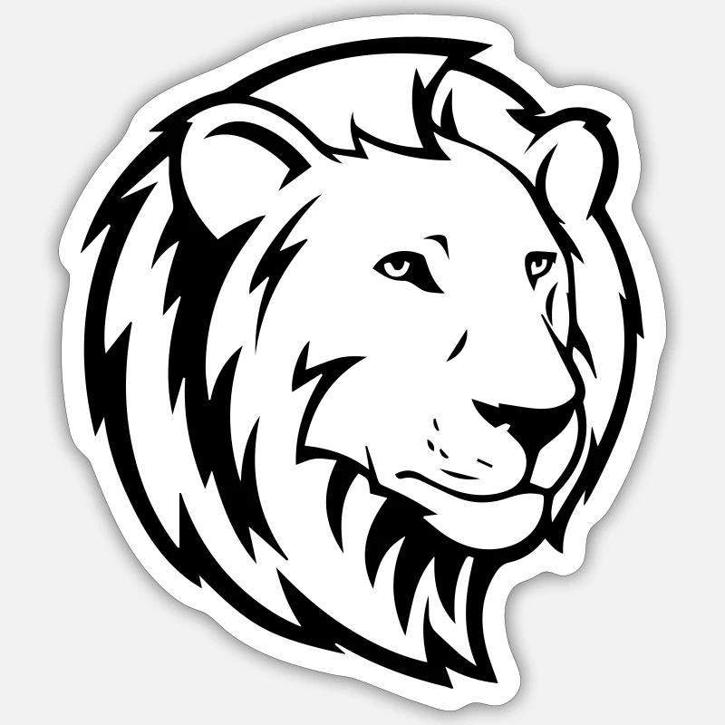 löwe - Sticker Größe S (10 x 10 cm) - Mattweiß