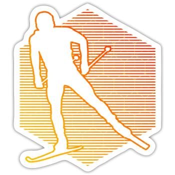 Ski de fond Classique Ski de fond Ski de fond Patinage - Sticker taille S (10 x 10 cm) - blanc mat - Devant