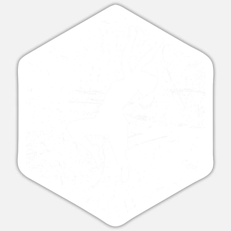 Bouldern Damen Boulder Bouldering Climbing - Sticker Größe S (10 x 10 cm) - Mattweiß