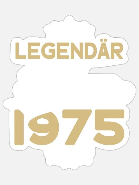 51. GEBURTSTAG LEGENDÄR SEIT FEBRUAR 1975 LEGENDE - Sticker Größe S (10 x 10 cm) - Mattweiß