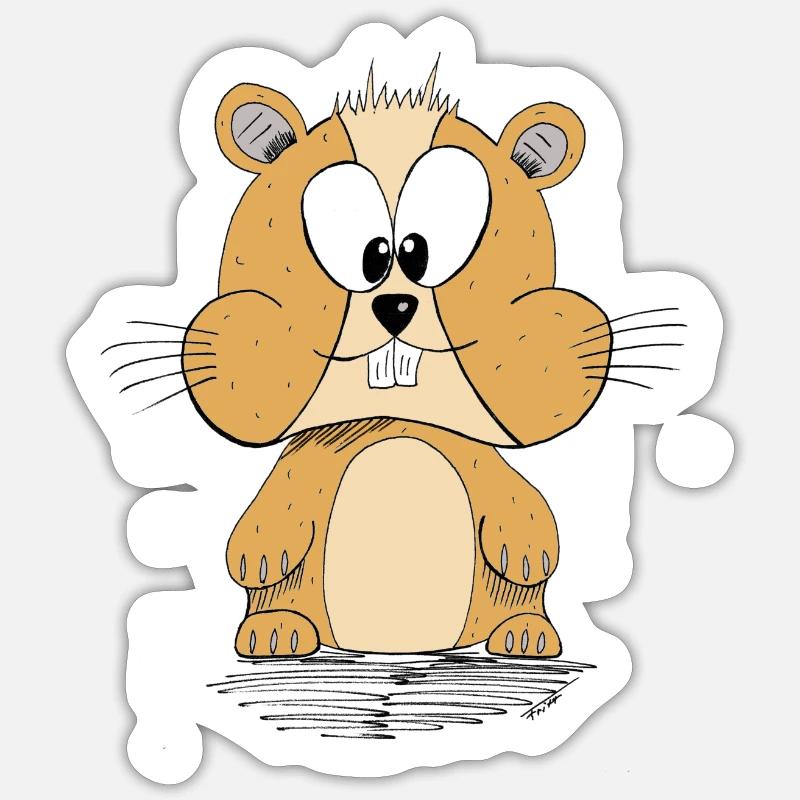 Fritt Hamster - Sticker size S (10 x 10 cm) - white matte