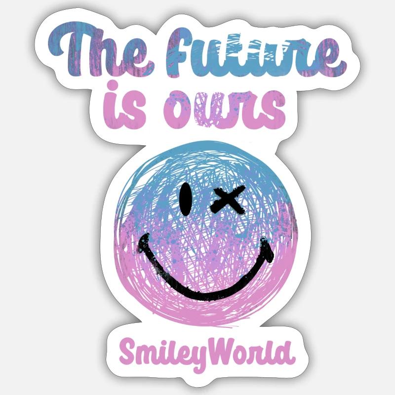 smiley,swfa21,graffiti,painting,comic,the future is - Sticker size S (10 x 10 cm) - white matte