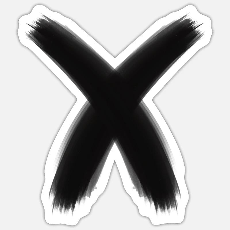 X - Sticker size S (10 x 10 cm) - white matte