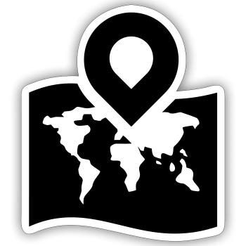 World map icon icon - Sticker size S (10 x 10 cm) - white matte - Front