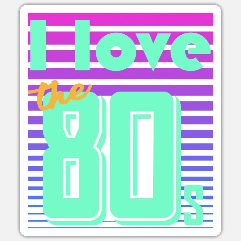 néon rétro - Sticker taille S (10 x 10 cm) - blanc mat