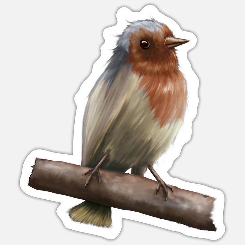 Robin - Sticker size S (10 x 10 cm) - white matte