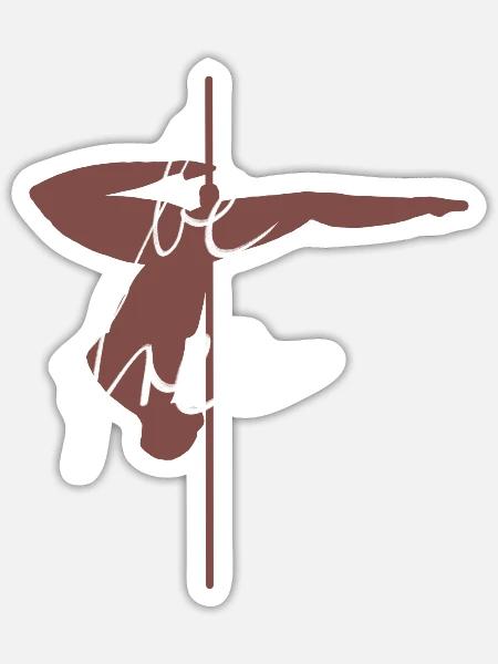 Pole Dance être libre - Sticker taille S (10 x 10 cm) - blanc mat