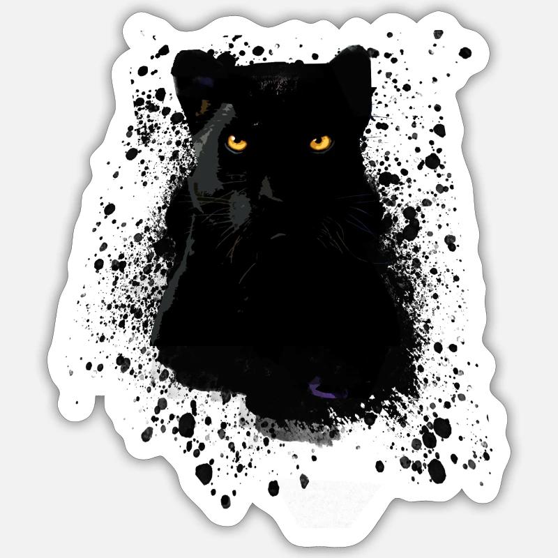 panthère noire, panthère, chat, emo, punk, graffiti Sticker taille S (10 x 10 cm)