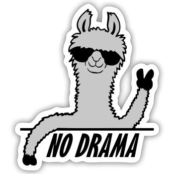 No Drama Lama - Sticker size S (10 x 10 cm) - white matte - Front