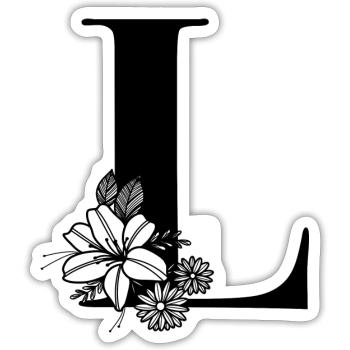 Letter L - Sticker size S (10 x 10 cm) - white matte - Front