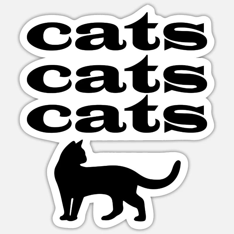 Chat Katze - Sticker taille S (10 x 10 cm) - blanc mat