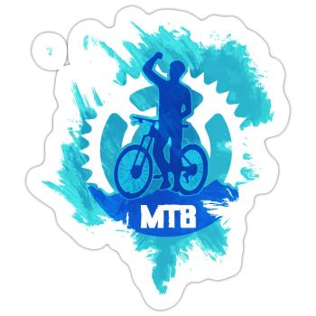 MTB Mountainbike - Sticker Größe S (10 x 10 cm) - Mattweiß - Vorne