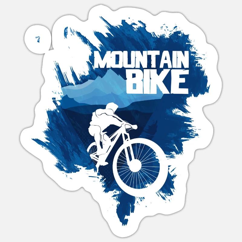 VTT blanc bleu Sticker taille S (10 x 10 cm)