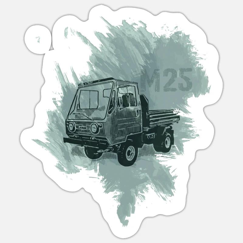 M25 Multicar - Sticker taille S (10 x 10 cm) - blanc mat