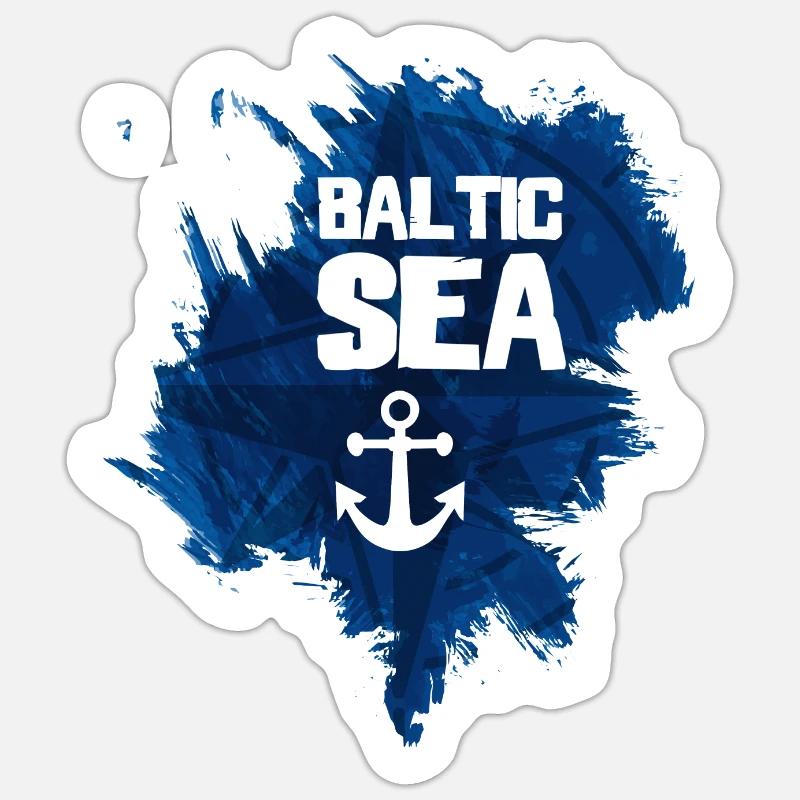 Mer Baltique - Sticker taille S (10 x 10 cm) - blanc mat
