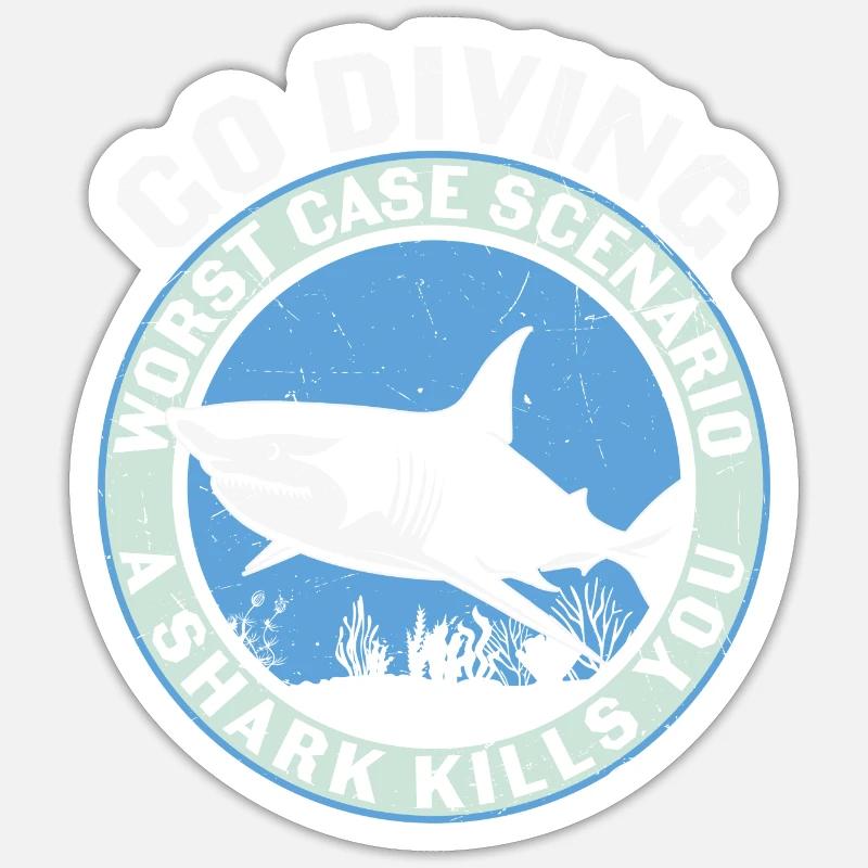 Diving Divers Scuba Diving - Sticker size S (10 x 10 cm) - white matte