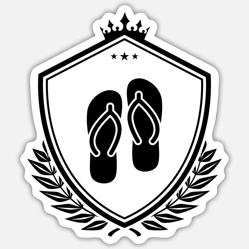 Badelatschen icon - Sticker Größe S (10 x 10 cm) - Mattweiß