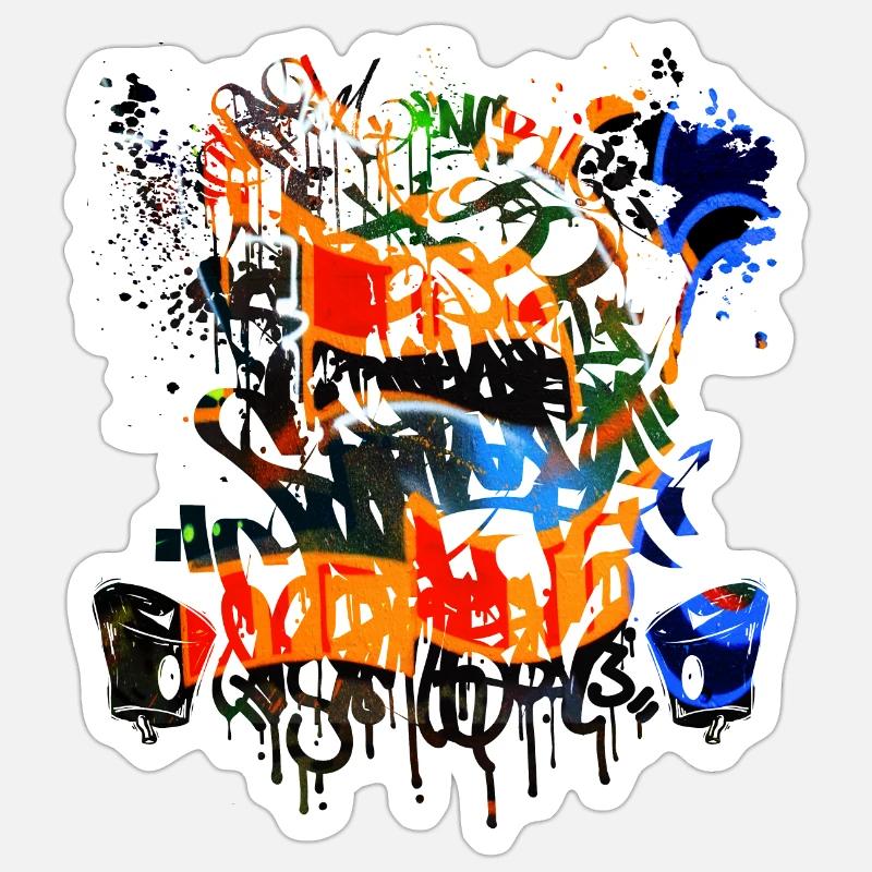 Graffiti-Spray - Sticker Größe S (10 x 10 cm) - Mattweiß
