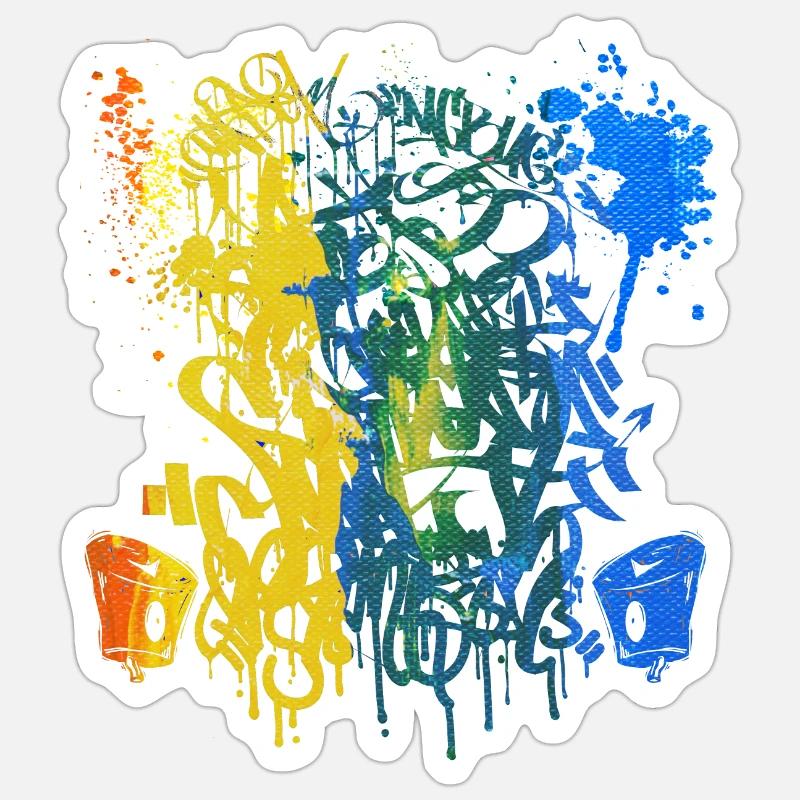 Graffiti Spray - Sticker size S (10 x 10 cm) - white matte