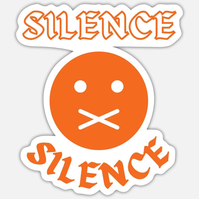 Silence Sticker size S (10 x 10 cm)