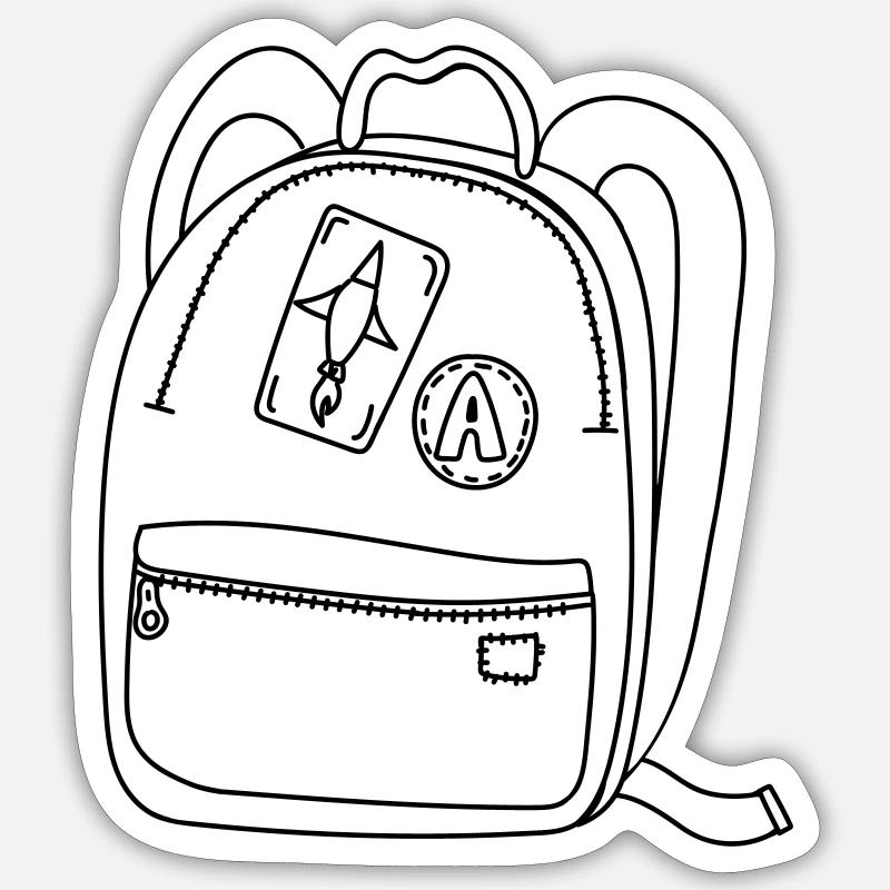 Rucksack - Sticker Größe S (10 x 10 cm) - Mattweiß