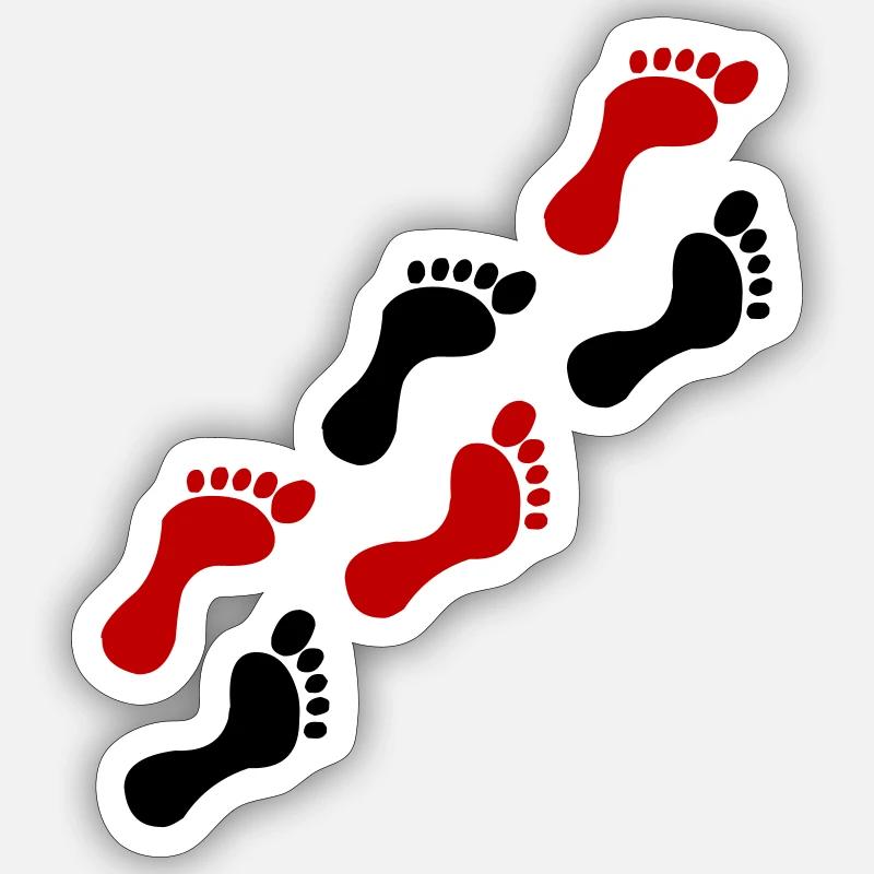Footprints - Sticker size S (10 x 10 cm) - white matte