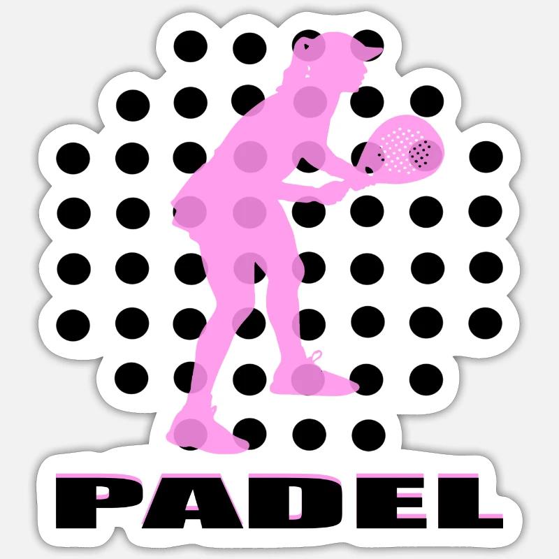 Padel - Sticker taille S (10 x 10 cm) - blanc mat