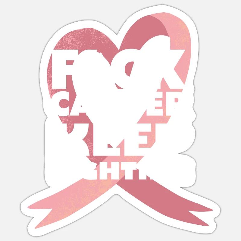 keep fighting defeat breast cancer pink Sticker size S (10 x 10 cm)