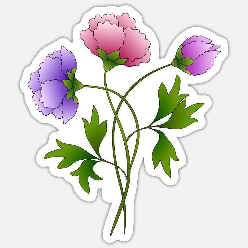Fleur - Sticker taille S (10 x 10 cm) - blanc mat
