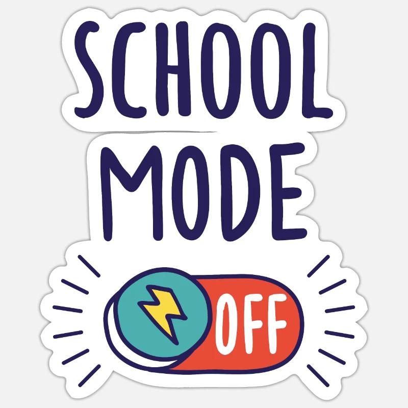 Schule Modus Aus - Sticker Größe S (10 x 10 cm) - Mattweiß