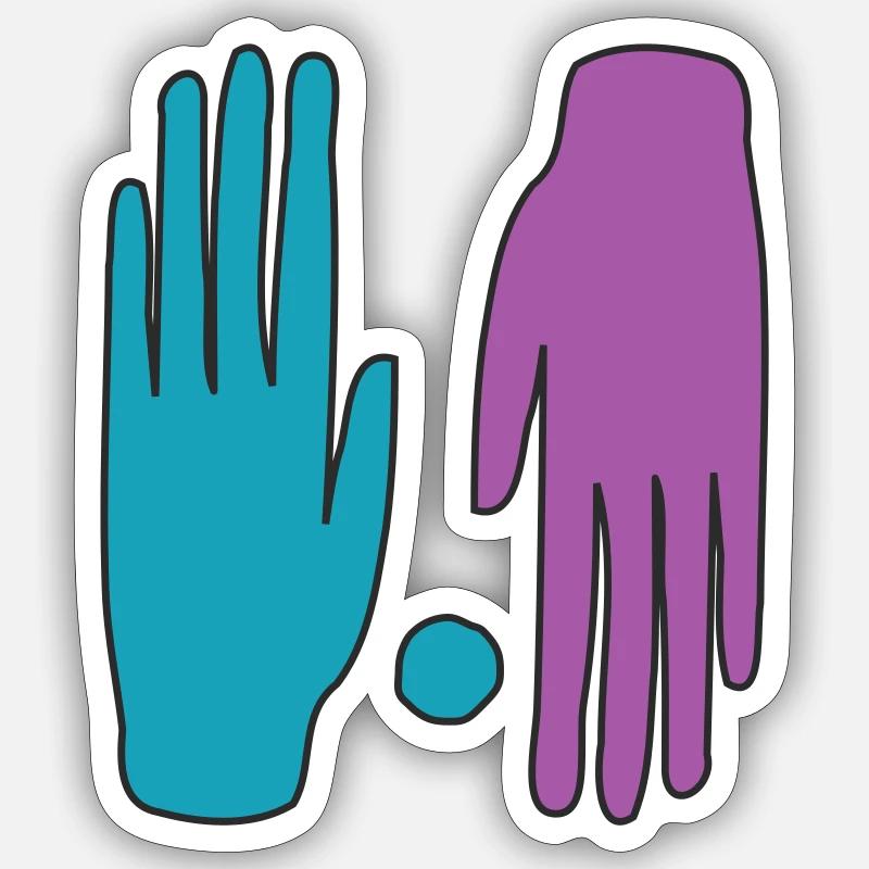 hands - Sticker Größe S (10 x 10 cm) - Mattweiß