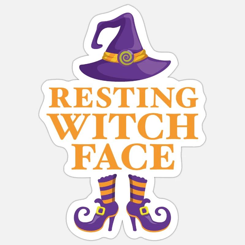 Resting witch face - Sticker size S (10 x 10 cm) - white matte