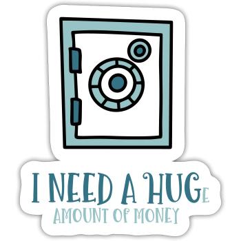 MONEY LOVE EMBRACE LOVE STOCK EXCHANGE SAFE MOTIF EUR - Sticker size S (10 x 10 cm) - white matte - Front