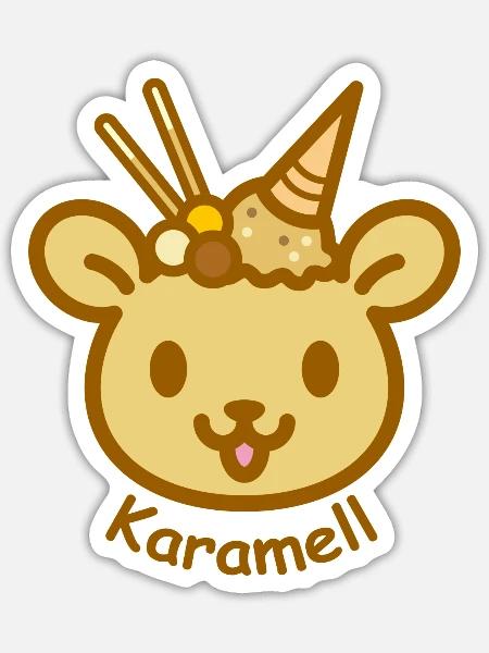 Eisbär Karamell - Sticker Größe S (10 x 10 cm) - Mattweiß