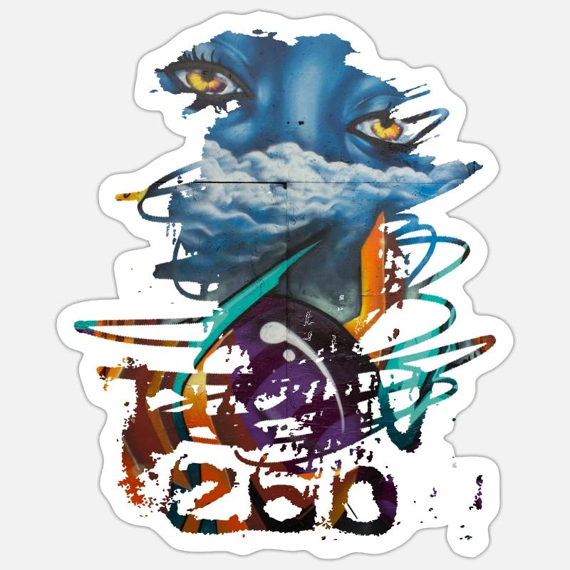 Graffiti Kunst Graffiti Stil Graffiti Splash - Sticker Größe S (10 x 10 cm) - Mattweiß