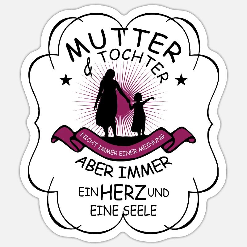 Mutter und Tochter Sticker Größe S (10 x 10 cm)
